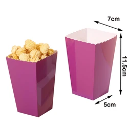 Colorful Disposable Paper Food Trays for Celebrations and Parties (Purple popcorn box)