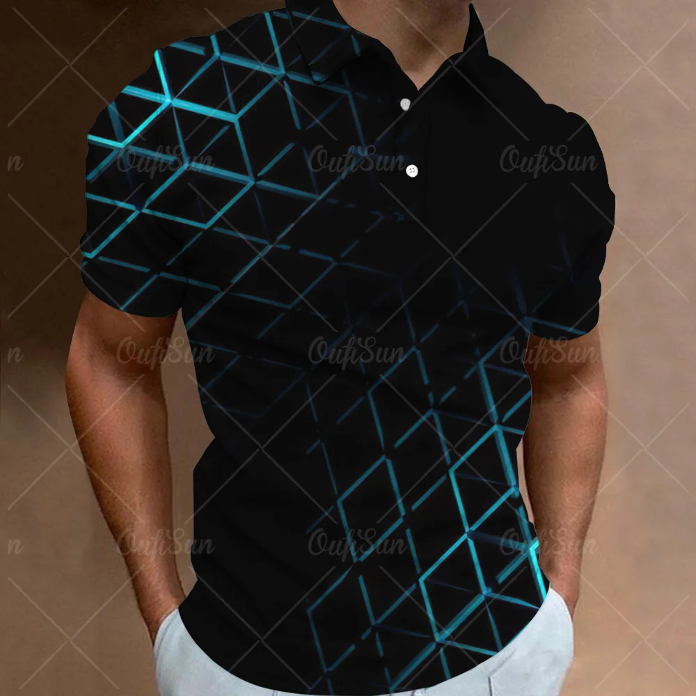 

Fashion Men'S Polo Shirt High Quality 3d Stripe T-Shirt Summer Short Sleeve Tops Casual Polo Shirts Oversized Male Clothing 5xl