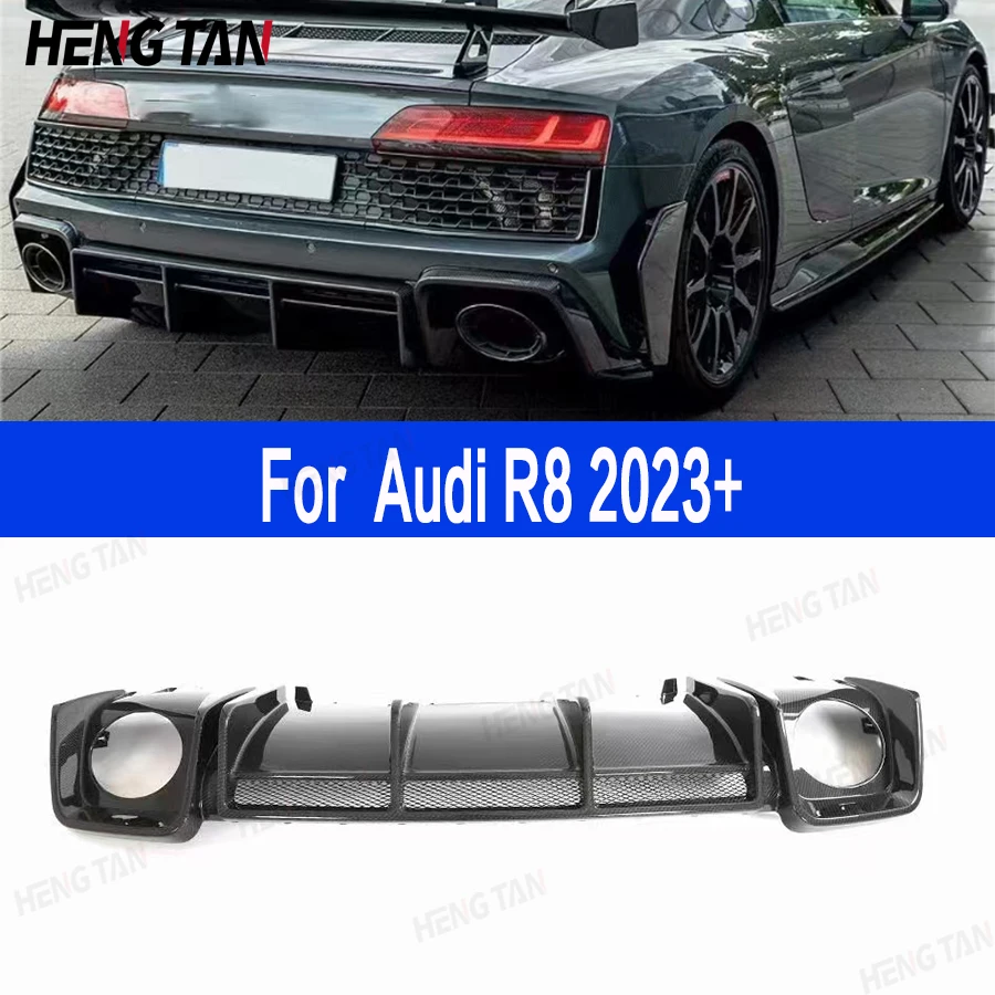 

Dry Carbon Fiber Car Rear Bumper Diffuser For Audi R8 2023+ Rear Splitters Spoiler Back lip shunt Modified and upgraded body kit