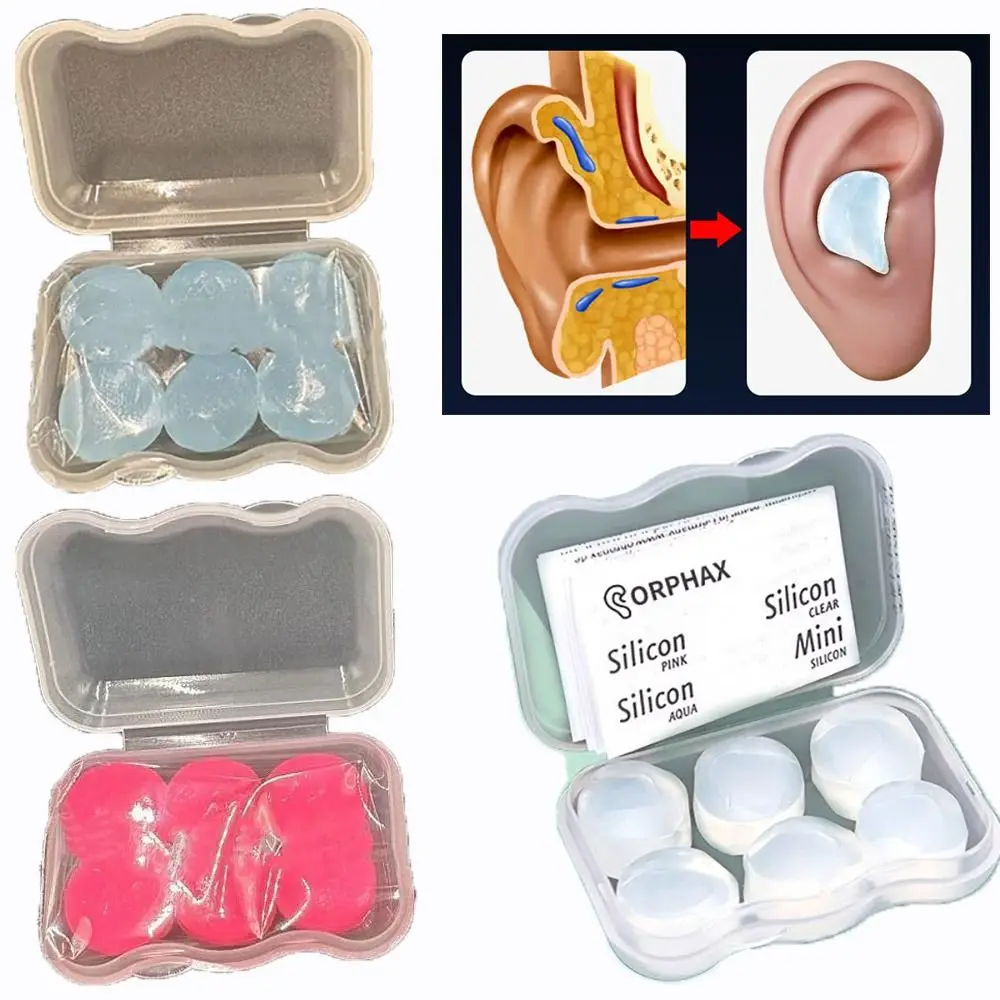 

6PCS Transparent Ear Plugs Soft Silicone Waterproof Noise Reduction Earplugs Showering Swimming Sound Insulation Earmuffs