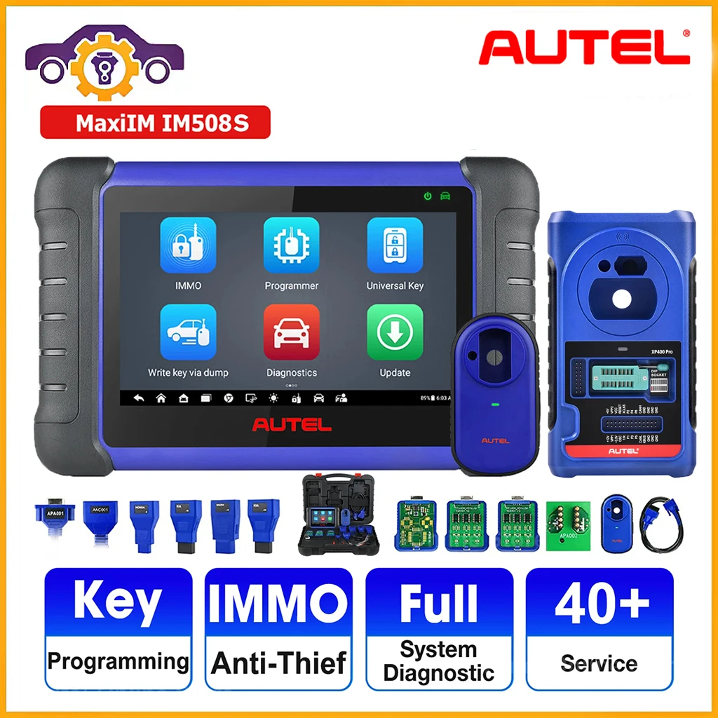 

Программатор автомобильных ключей Autel MaxiIM IM508S, инструмент для программирования автомобильных ключей OBD2, сканер Все-в-одном, программатор IMMO, активные тестовые инструменты PK IM508 PRO, 2024