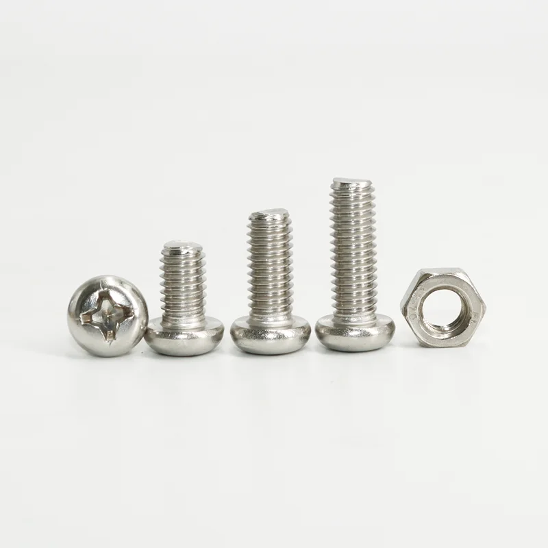 Stainless Steel Screws 304 Cross Phillips Round Pan Head M1.2 M1.4 M1.6 M2 M3 Motherboard PCB Bolt and Nut Glasses Watch