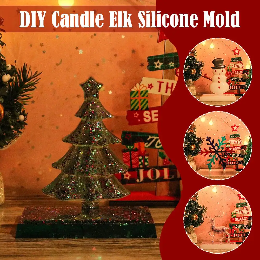 

Silicone Mold DIY Candle Elk Small Bell Christmas Sock Aromatherapy Decoration Souvenirs Guest Christmas Gift Candles Party H5R0