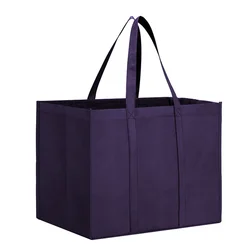 Sustainable High - Capacity Reusable Shopping Tote Bag (Purple)