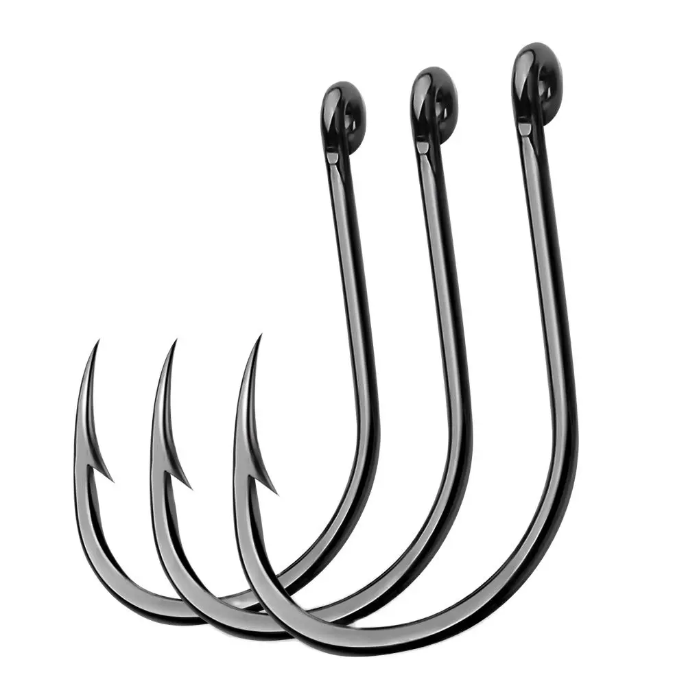 High Carbon Steel Closed Eye Fishing Hooks, Single Fishhook, In-Line,  Striped, Bass, Salmon, 3 #-15 #, 100PCs - AliExpress