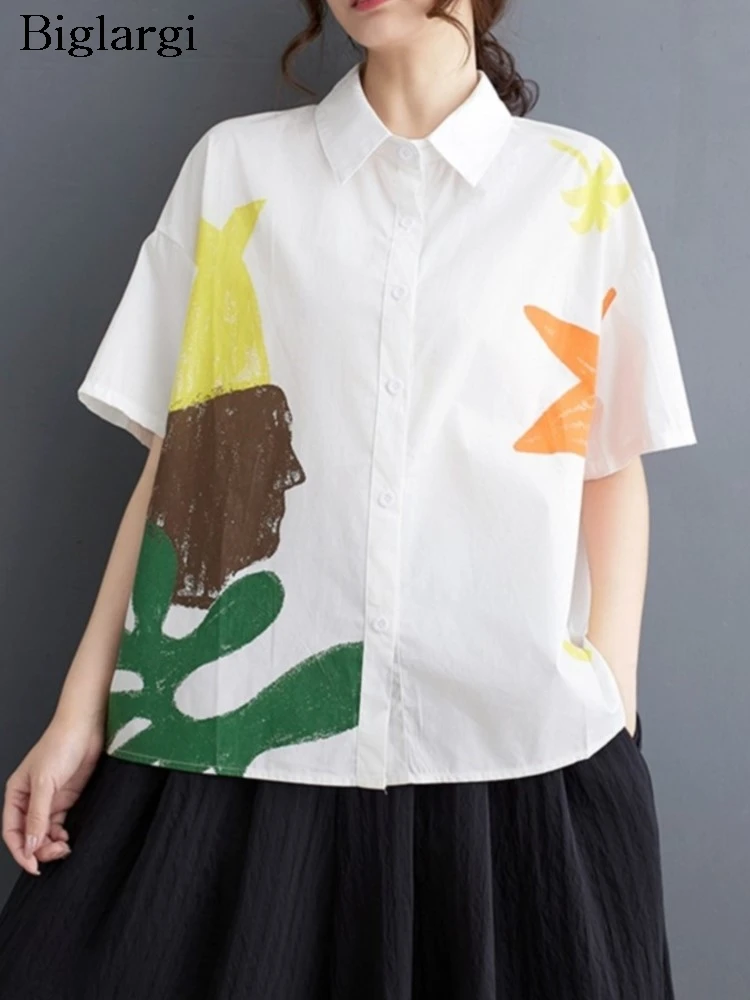 

Летняя рубашка, топы, женские Асимметричные лоскутные модные повседневные укороченные блузки с цветочным принтом и коротким рукавом, свободные женские Рубашки, Топы