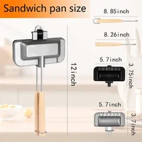 Hot Sandwich Maker, Double Sided Sandwich Roll Sealed Grill Pan, Non-Stick Hot Dog Toaster - Portable with Removable Handle 2
