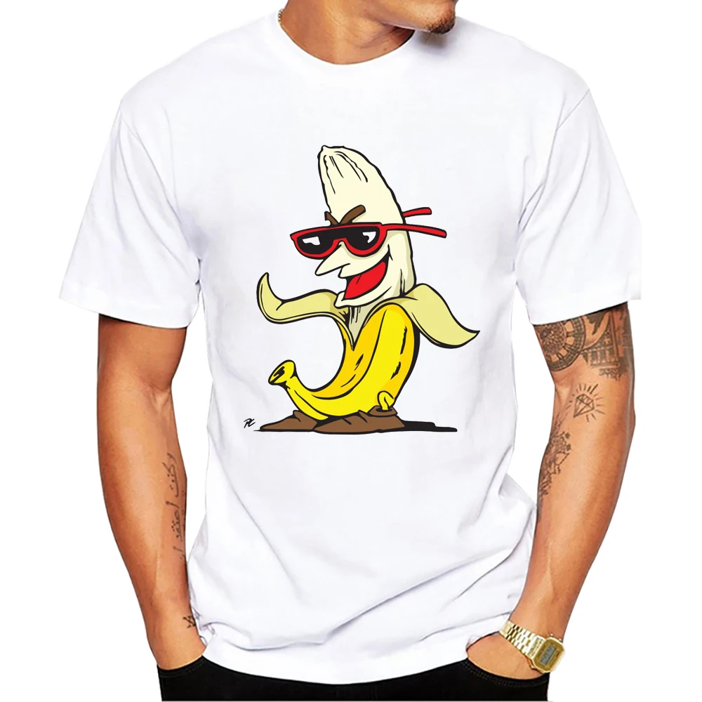 Camiseta masculina engraçada Teehub, camiseta com estampa de banana, manga curta, camiseta Haruku_voghion.com