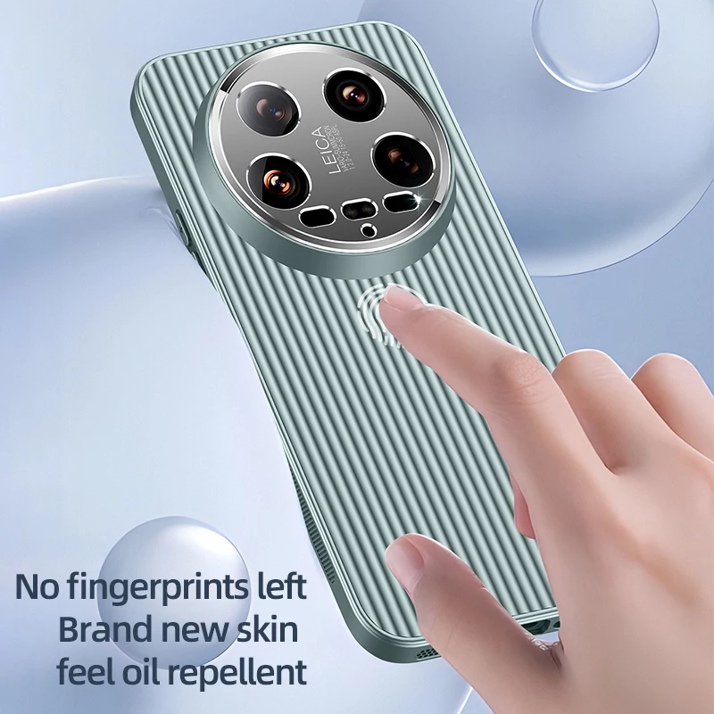 per Xiaomi Mi 14 Redmi K40 Pro Ultra Custodia per telefono 3D Stripe Metal Cover Proteggi fotocamera Opaco Soft Shell Anti-caduta Antiscivolo Fundas_voghion.com