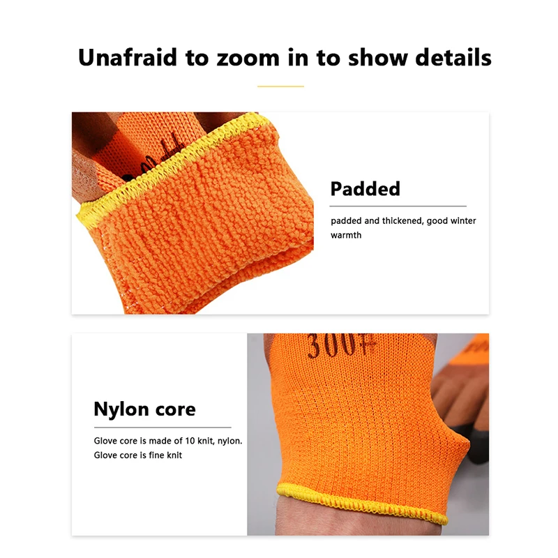 Work Gloves Nitrile Gloves Protective Gloves 1 Pairs for PU Palm Coating