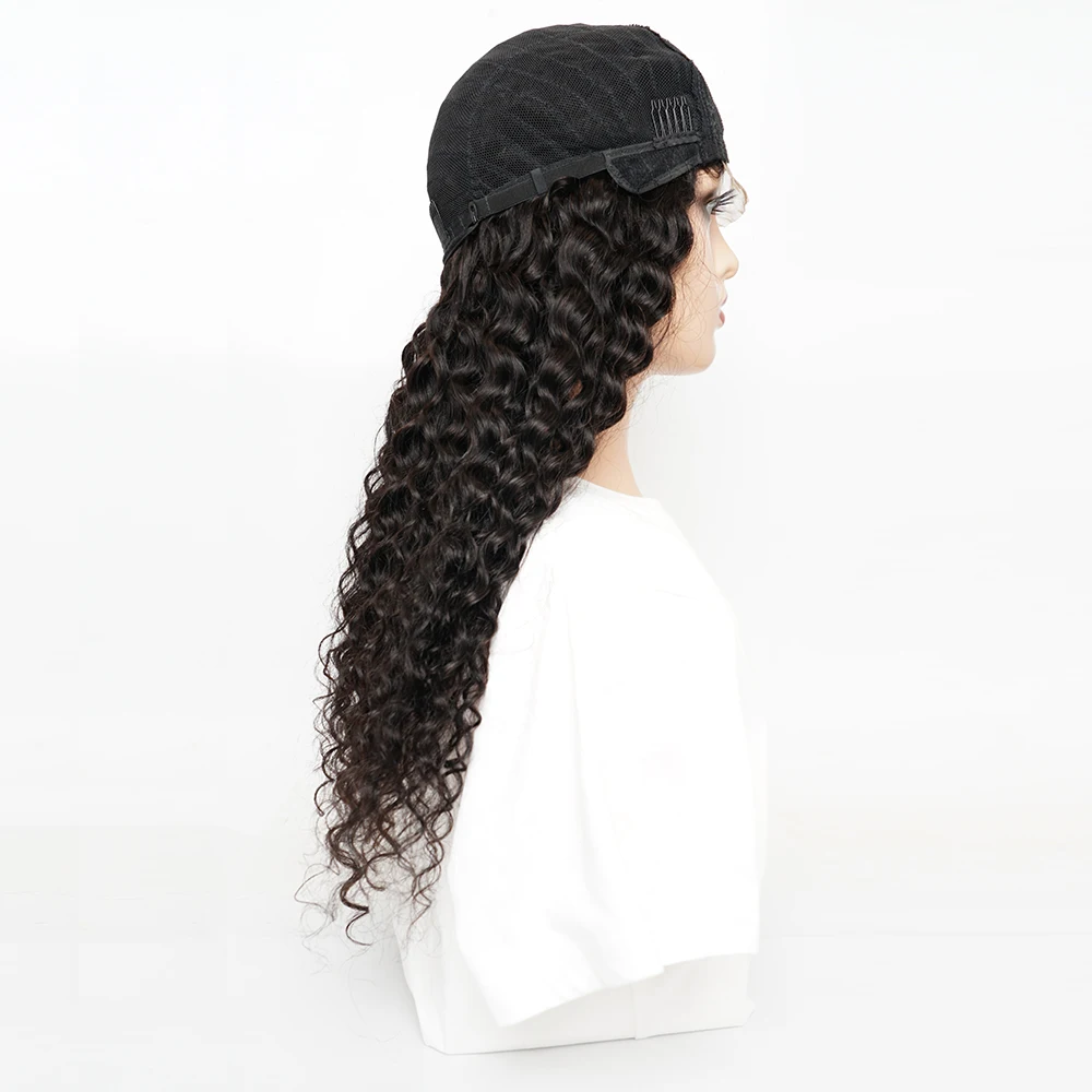 Perruque Lace Front Wig Indienne Naturelle Ondulée, Cheveux Vierges, 4x4, 13x4, Densité 180%, pour Femme