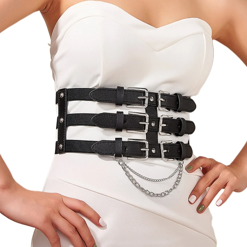

Women Sexy Belt PU Leather Women Body Bondage Cage Sculpting Harness Waist Strap