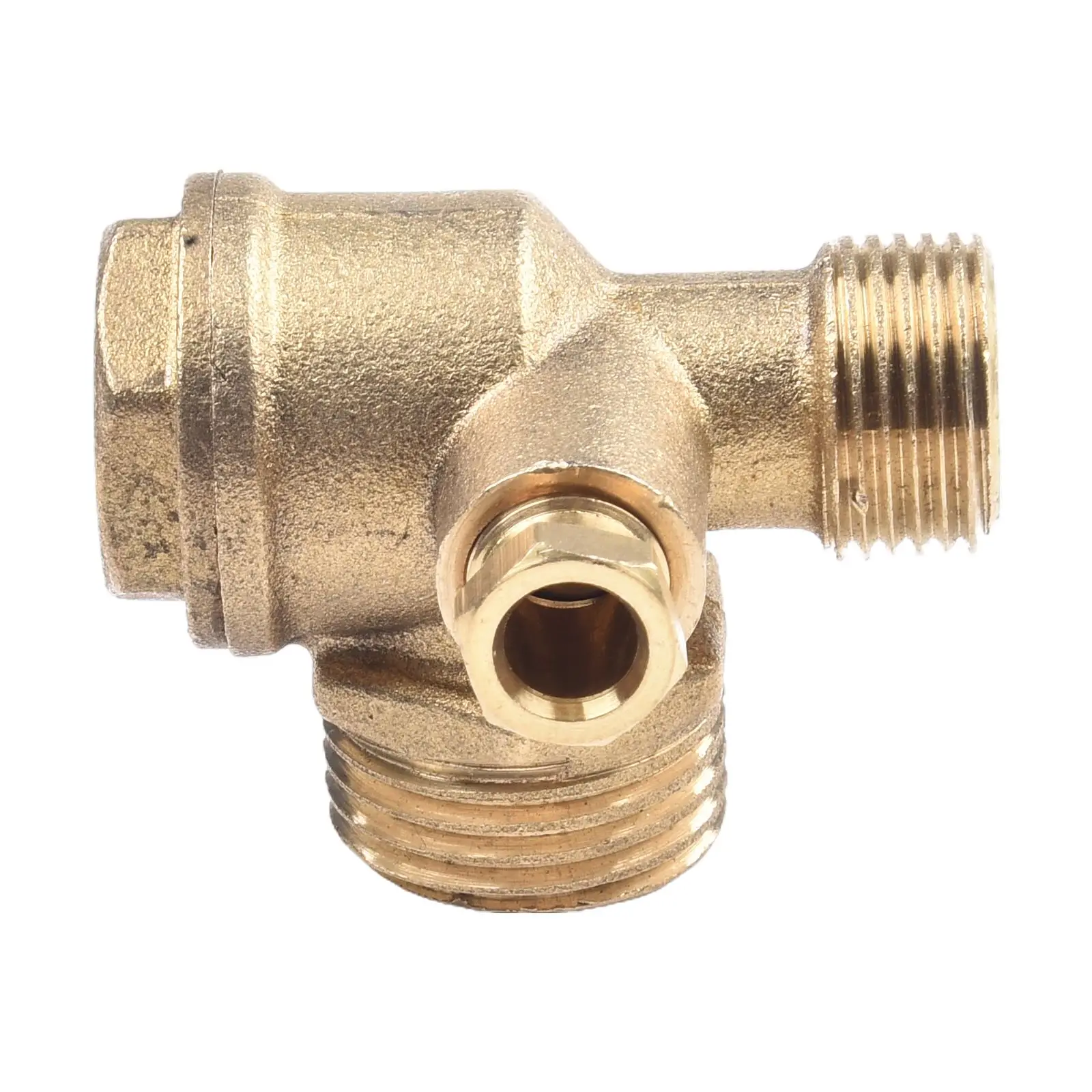 Description Picture 2 of item1pc Air Compressor Check Valve G1/2 3-Port Brass Male Threaded Check Valve Connector Tool With Lock Cylinder Screw