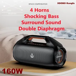 2024 160W High Power Wireless Bluetooth Speaker Outdoor Portable Waterproof Subwoofer Ambient Light Sound Box Heavy Bass Boombox