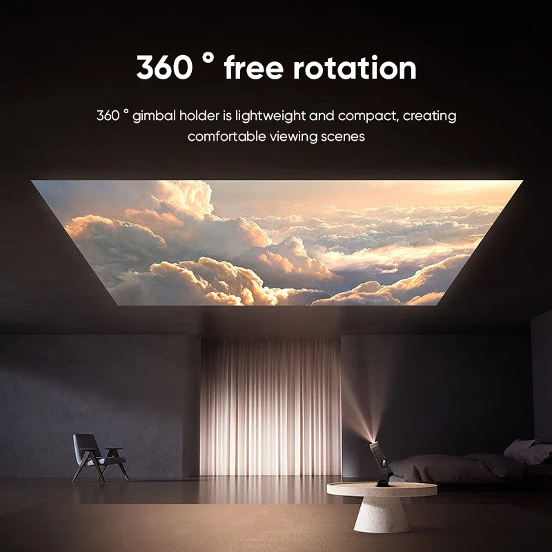 SIGNYEAN S2Pro 브라이트 씬 에디션 프로젝터 548.4 CVIA 1080P 휴대용 홈시어터 WIFI6 16W 스피커 1초 시작 자동 초점 기능 탑재