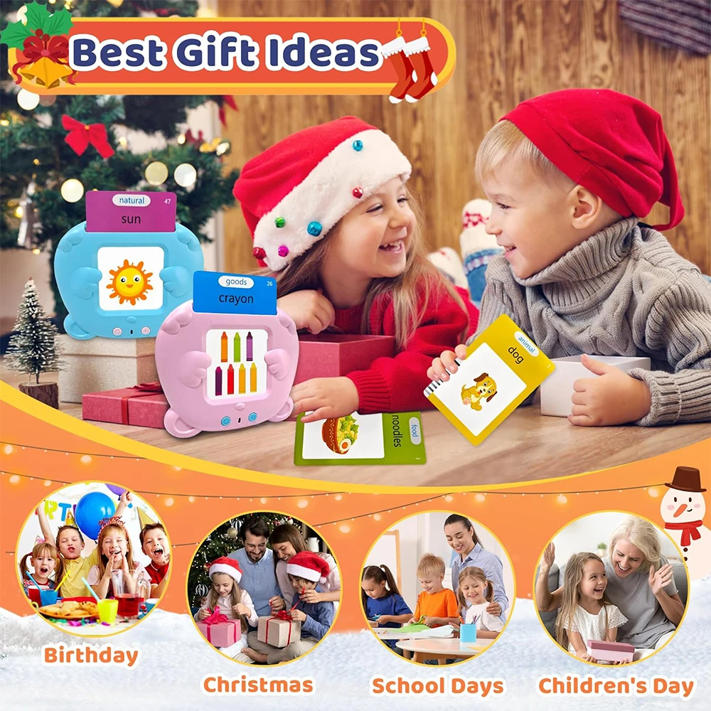 Talking Flash Cards Baby Learning Cards with 224 Sight Words Educational Gifts for Toddler Montessori Toys Speech Therapy 4