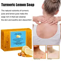 1/2/3/4/5PCS-100g Savon artisanal naturel au curcuma et citron, procédé à froid, infusé au gingembre, barre nettoyante douce pour le soin de la peau 3