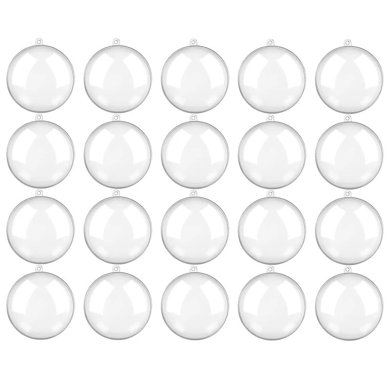 

20 шт. рождественские Заполняемые украшения, шар, прозрачные пластиковые украшения, сделай сам, ремесло, прозрачный шар для рождественской вечеринки, 3,15 дюйма