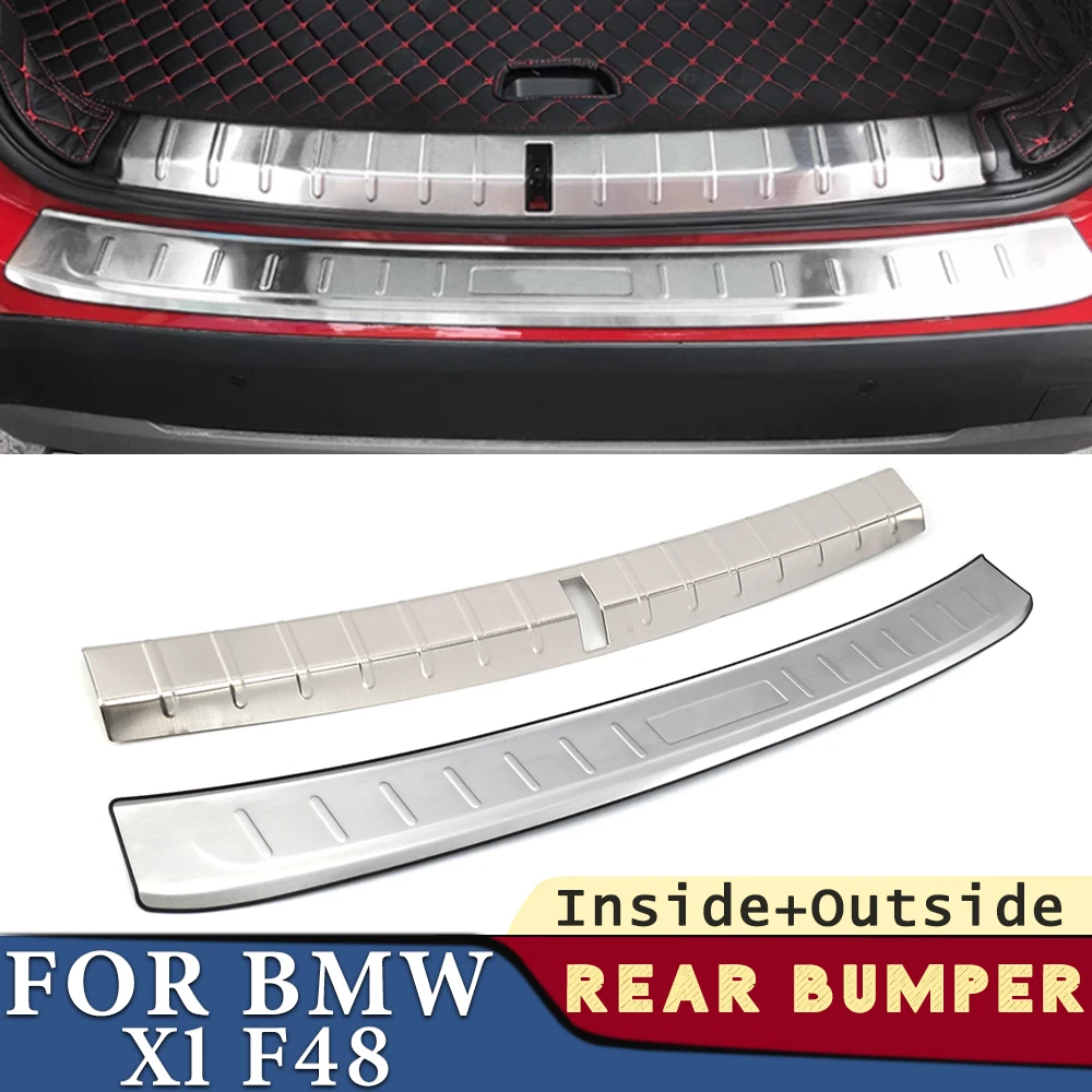 

Trunk Bumper for BMW X1 F48 2016-2022 Car Accessories Stainless Rear Fender Protector Sill Pad Cover Sticker Decoration