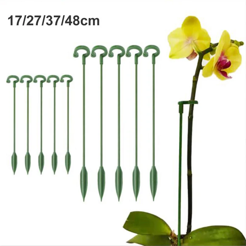 

5/10x 37cm 48cm Plastic Plant Supports Holder Bracket Flower Stand climbing Fixed Protection Tool Garden Supplies For orchid K5