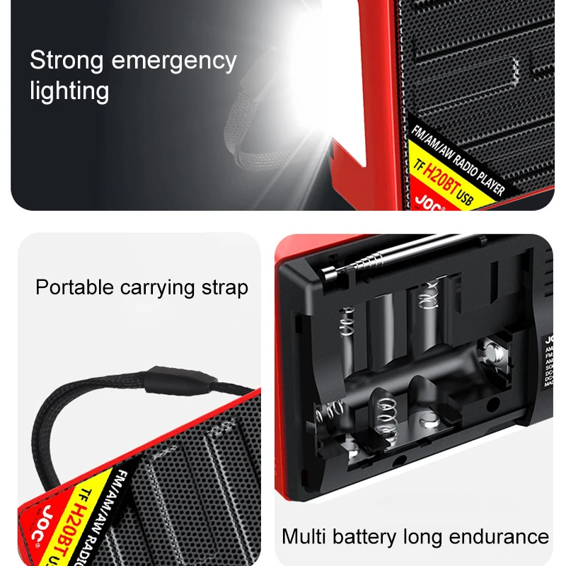 Portable FM AM SW Radio Receiver with LCD Display and USB Music Player