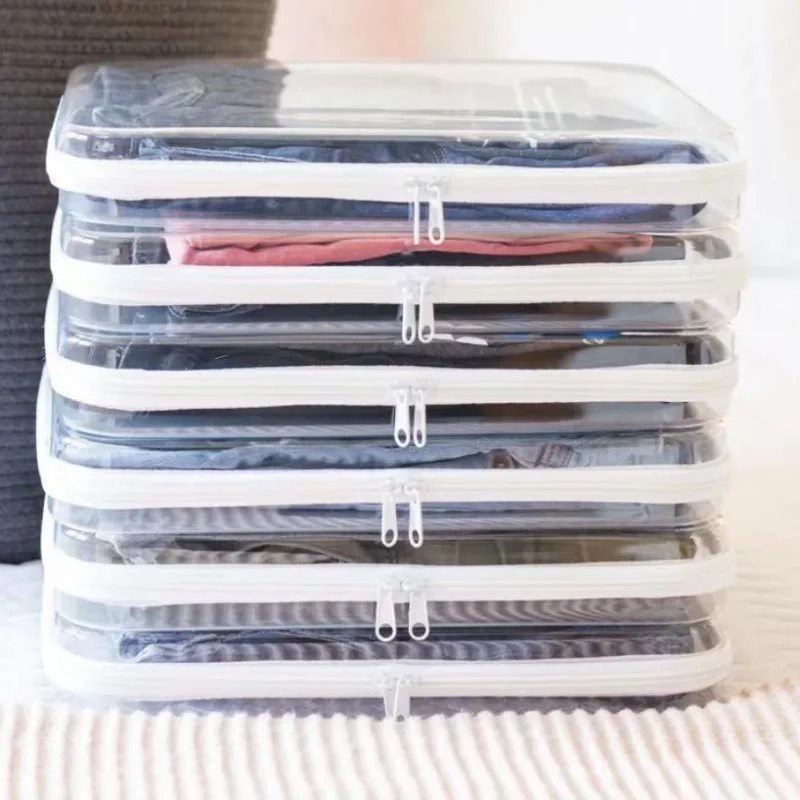 Transparent PVC Hard Plastic Travel Storage Box Waterproof Zipper Pouch for Toys Small Items Organizer Cosmetic Case Makeup Bag 2