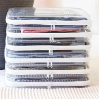 Transparent PVC Hard Plastic Travel Storage Box Waterproof Zipper Pouch for Toys Small Items Organizer Cosmetic Case Makeup Bag 2