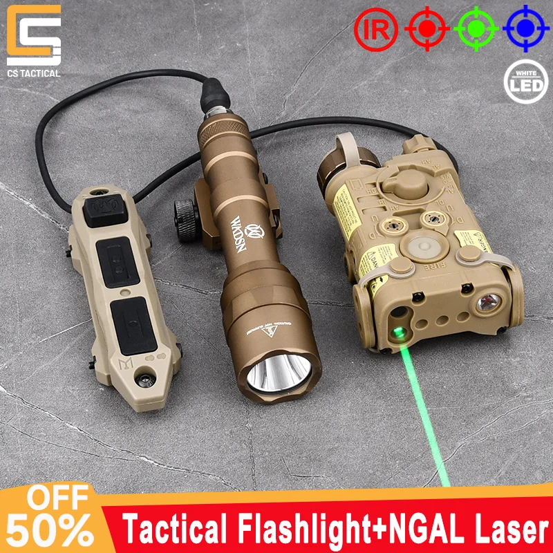 

Tactical NGAL Red Green Blue IR Laser Sight M600U M300A Flashlight White Light Pressure Switch Fit 20mm Rail Hutning Weapon Lamp
