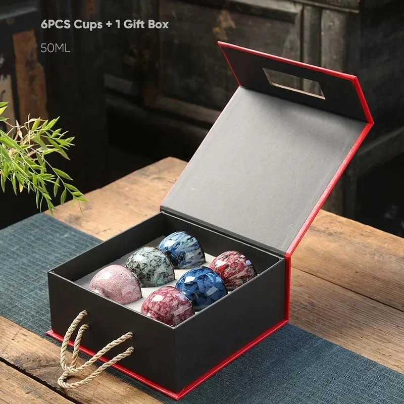 

Ceramic Coffee Cups with Gift Box, Tea Cup, Drinking Water, Spresso Mug,Household Water Mugs,Pottery Teacup, Wholesale, 6Pcs