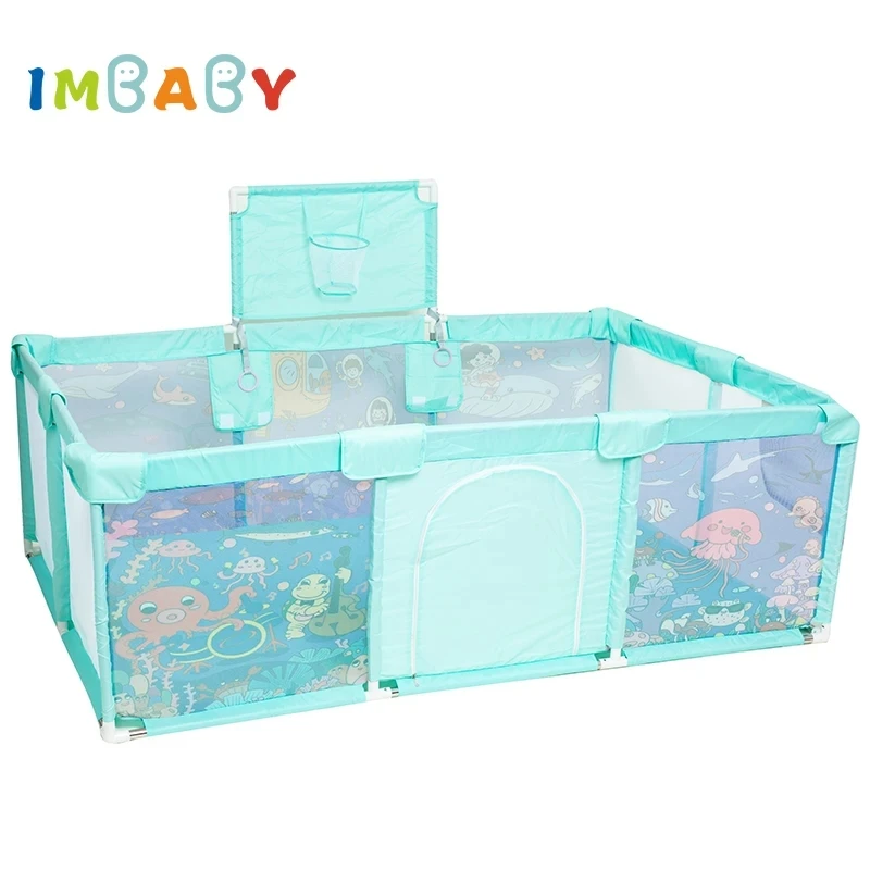 IMBABY New Baby Palypen for Baby Fence Kids Ball Pit Playground Pool Balls for 6 Months~6 Years Kids Indoor Football Field