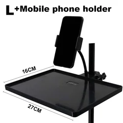 Lash Tray & Phone Holder Organizer for Ring Light - Clip - On Stand for Eyelash Extension Essentials (L Set)