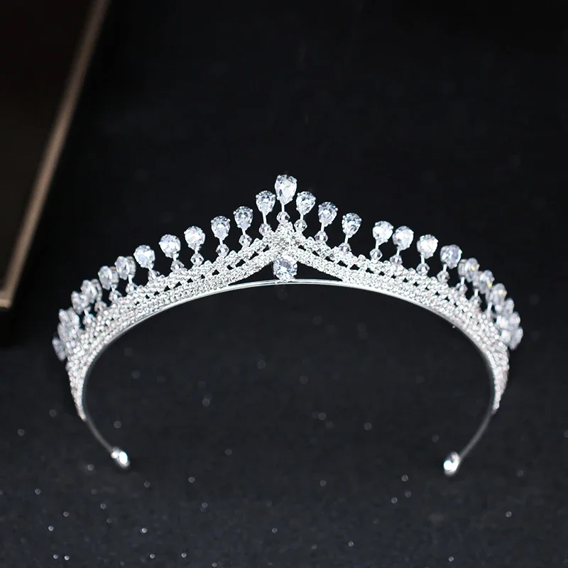Womens Crown Headband Crystal Rhinestone Tiara And Crown Hair Band Jewelry Silver Color Bridal Hair Accessories Wedding hair accessories bridal hair accessories crown headband bridal jewelry set