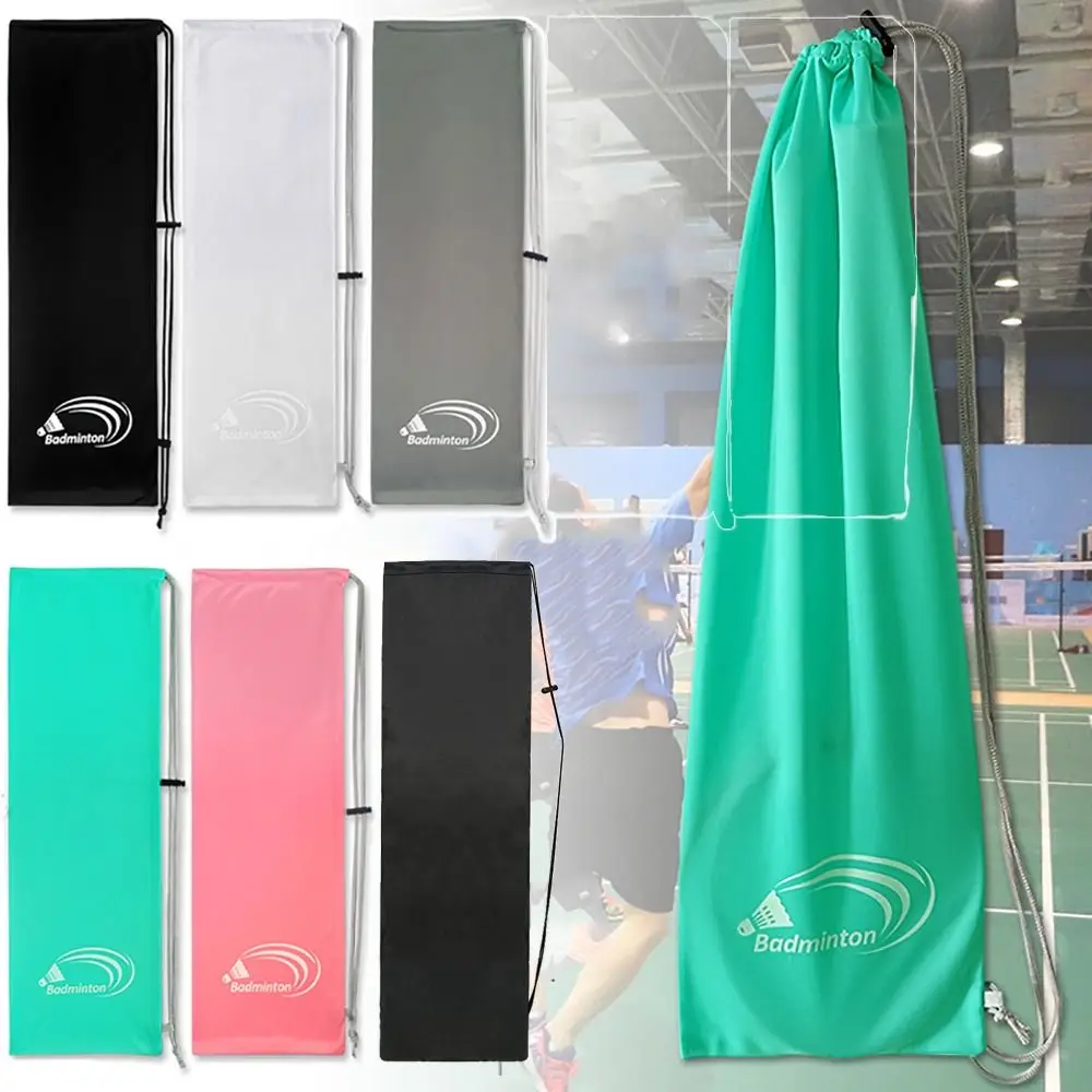 Durable Black Badminton Rackets Bag Thickening Wear Resistant Racquet Pouch Cover Portable Large Capacity Drawstring Pocket