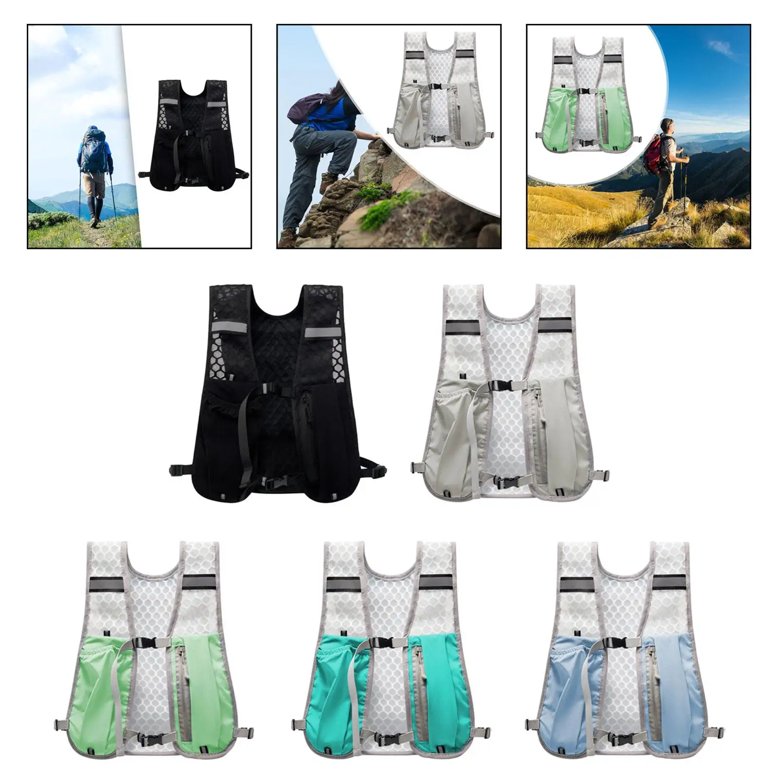 Hydration Vest Pack Hydration Backpack Adjustable Buckle Running Backpack Daypack for Camping Jogging Marathoner Climbing Trail