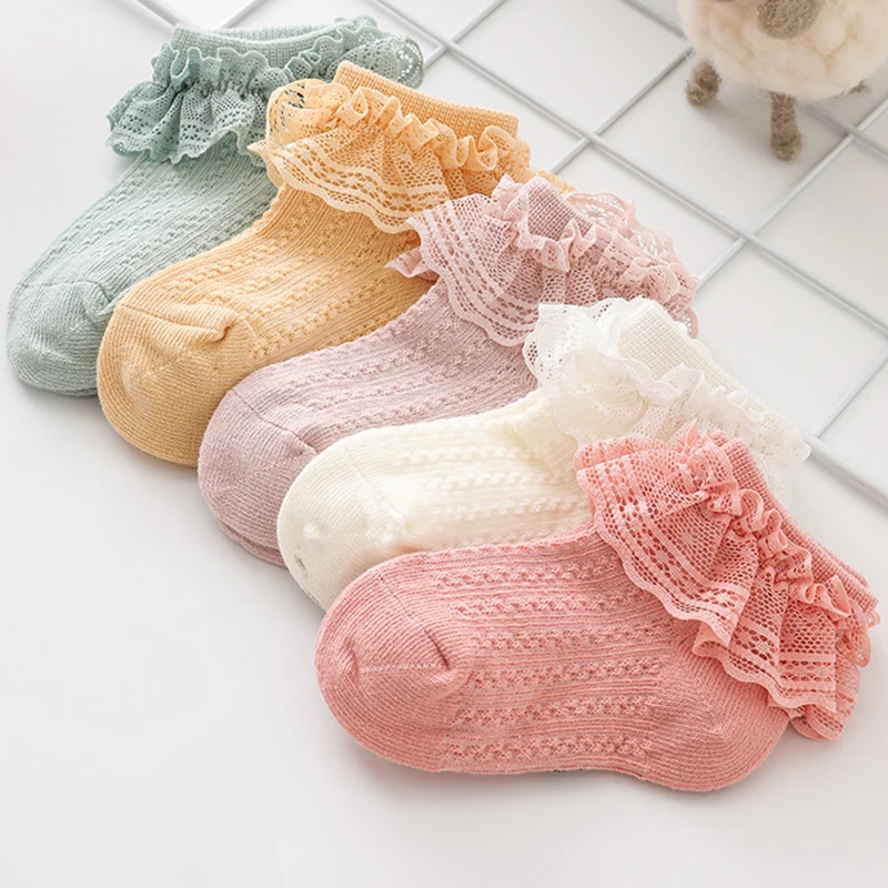 Lace Baby Girl Short Socks Spring Summer Ruffle Baby Ankle Socks For