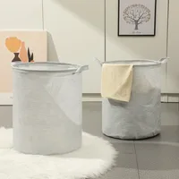 Home Laundry Basket Linen Cotton Foldable Laundry Hamper Waterproof Clothes Toys Organizer High Capacity Bathroom Storage Basket 5