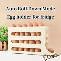 Boîte de Rangement d'emoufs pour Réfrigérateur, Distributeur à Roulettes à 4 Niveaux, Porte-emoufs à Défilement existent pour la Cuisine 5