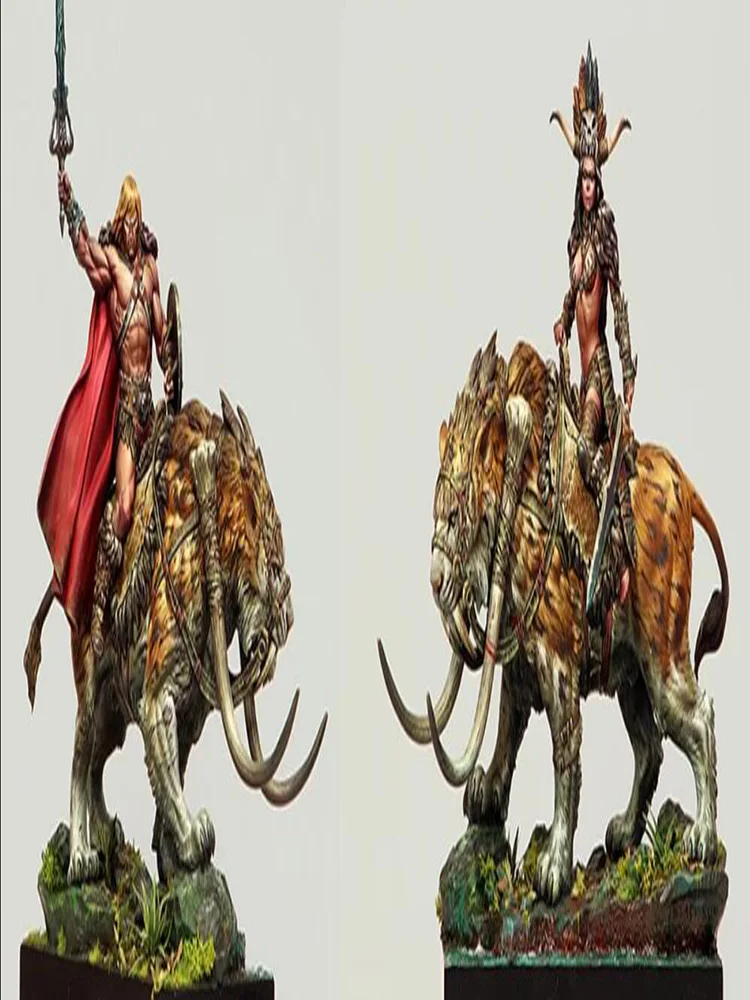 

New Unassembled 1/24 ancient fantasy warrior include 2 （WITH BASE ) Resin Figure Unpainted Model Kit