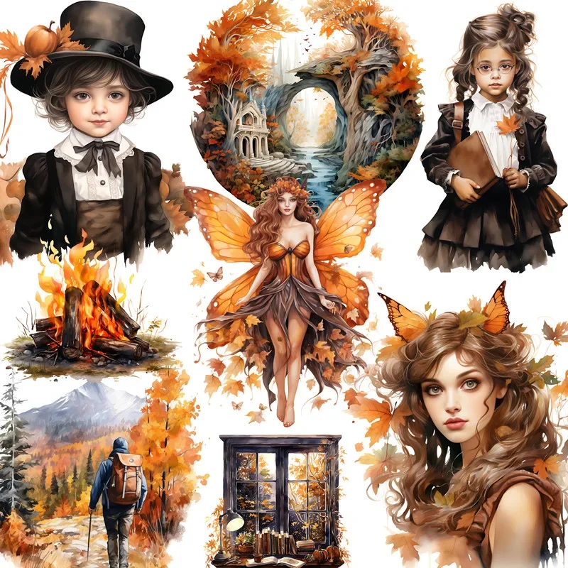 

20Pcs/Pack Fairy Tale Autumn Sticker DIY Craft Scrapbooking Album Junk Journal Decorative Stickers
