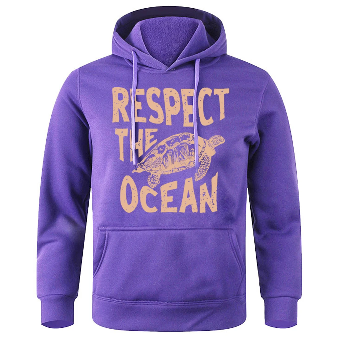 

Respect The Ocean Green Turtle Man Hooded Retro Fashion Novelty Hoody All Match Classic Hoodies Loose Sport Original Sweatshirt