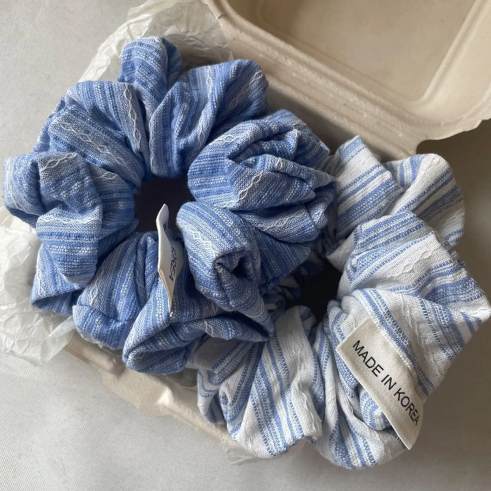 1PC Striped Scrunchies, Japanese Ins Fresh Salt - Series Design, Large Wrinkled Hair Ties, Perfect for Daily & Office Looks