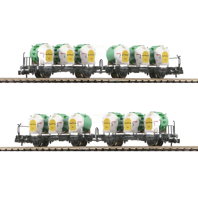 Train Model Warehouse Car 1:160 N Type Double Three-top Silo Car Cargo Compartment DB Four 823306 Double Section Silo Car