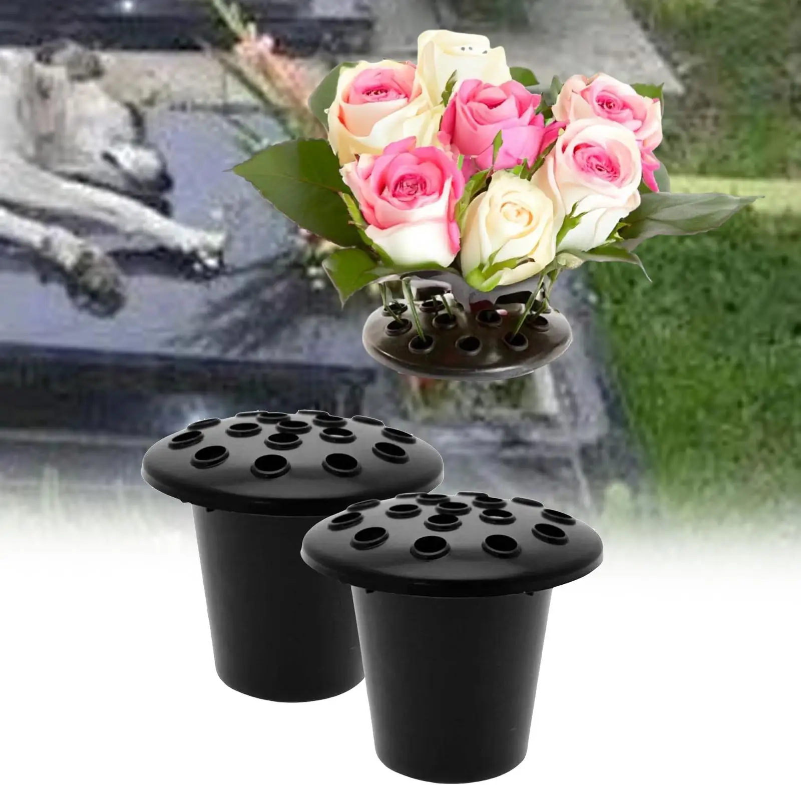 2Pcs Flower Pot with Lid Ornament Memorial Cemetery Vases Grave Flower Holder for Arrangements Grandad Outdoor Dad Mum in Ground 2Pcs Flower Pot with Lid Ornament Memorial Cemetery Vases Grave Flower Holder for Arrangements Grandad Outdoor Dad Mum in Ground