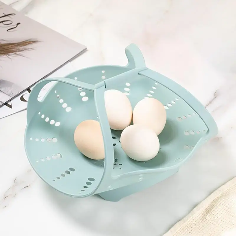 Food Grade Silicone Steamer Basket with Handles