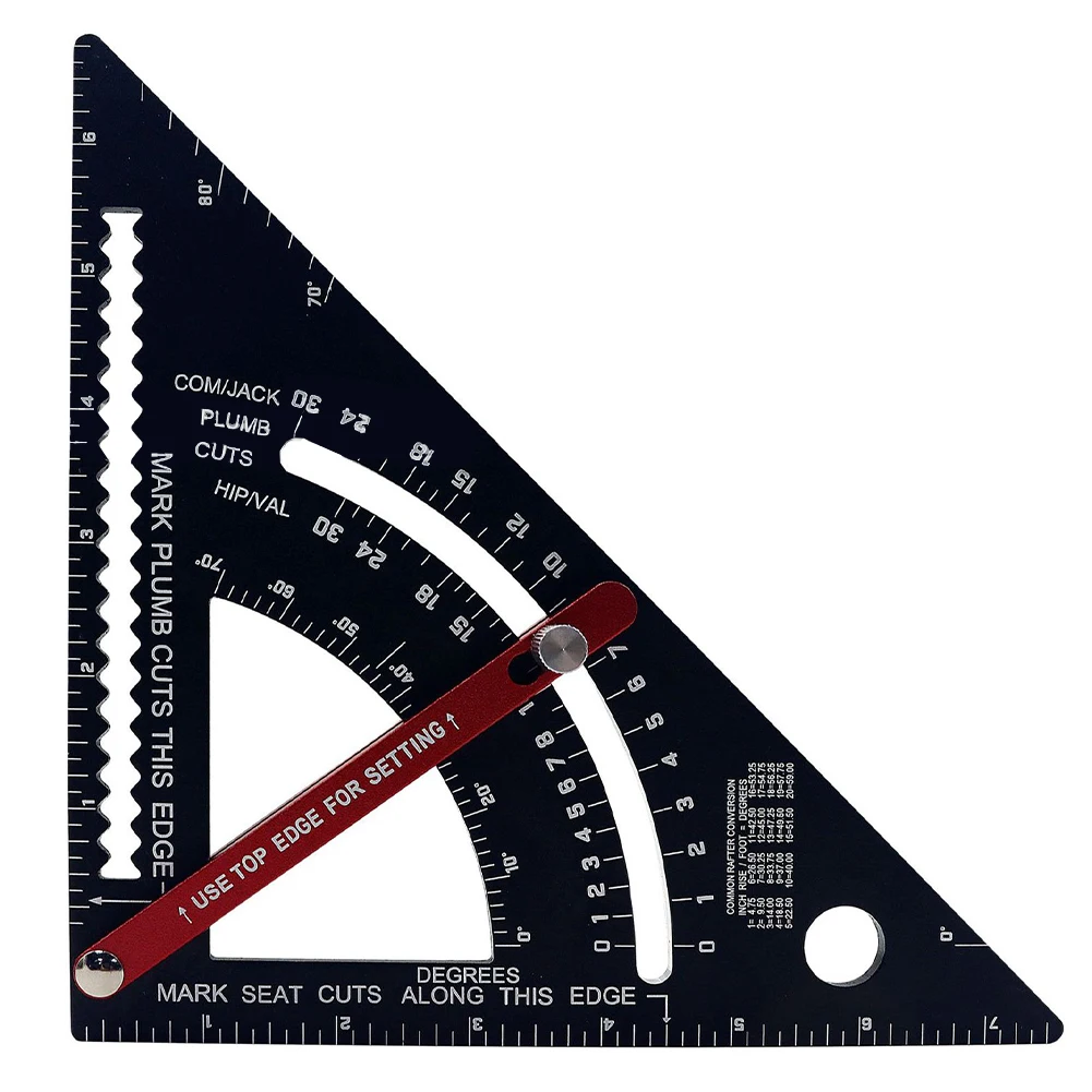 1set Woodworking Triangle Ruler Adjustable Set Square Scriber Metric Inch Method 194*194*272MM Measurement Analysis Instrument
