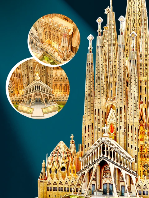 DIY Paper Puzzle 3D Three-Dimensional Barcelona Sagrada Familia Cathedral  Model Jigsaw Assembly Toy Children Birthday Gifts