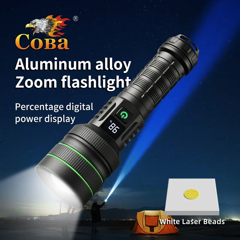 

COBA Long Range Tactical Torch High Power LED Flashlight USB Rechargeable Strong Light Lamp Outdoor Portable Lantern Waterproof