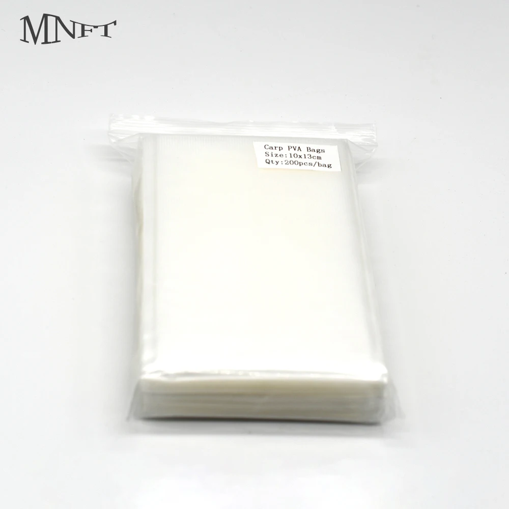 

MNFT 200Pcs Multiple Sizes Carp Fishing PVA Bags Quick Water Soluble Baits Bag for Solid Baits Carp Fishing Equipment