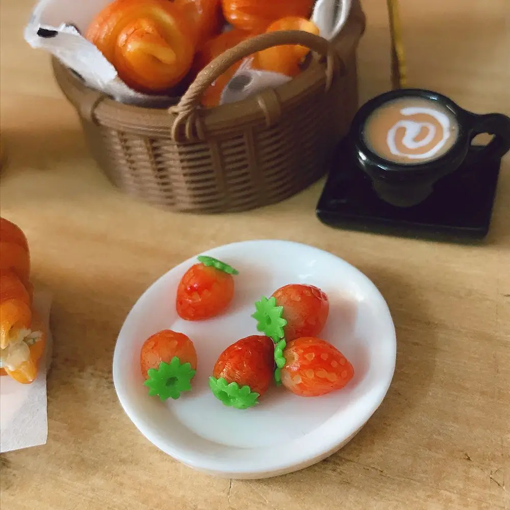 1/6 Scale Dollhouse Miniature Bread Baguette Mini Croissant Coffee Pretend Food for Doll House Kitchen Play Toys Accessories 6