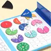 Fraction Learning Math Montessori Arithmetic Teaching Board Games Wooden Book Educational Toys For Children Party Game Christmas 4